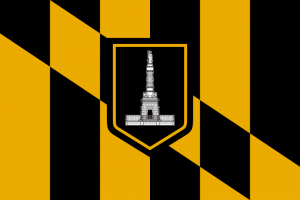 Baltimore City's County, Maryland Seal with Battle Monument featured in its center 